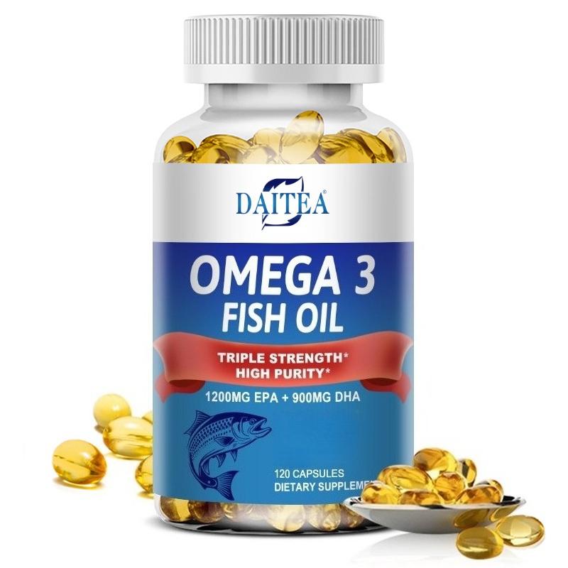 Drievoudige Sterkte Omega 3 Visolie Supplement met 1200mg EPA en 900mg DHA voor Dagelijkse Hersenen en Welzijnsondersteuning