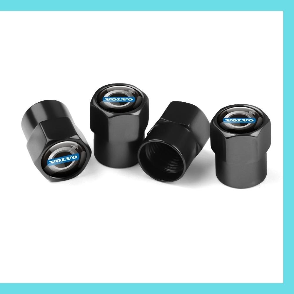 4Pcs Car Wheel Tire Valve Caps Metal Stem Cover For Volvo XC60 V50 V40 XC90 S60 S40 S80l V90 V60 EX90 S90 XC40 C40 S70 Accessory
