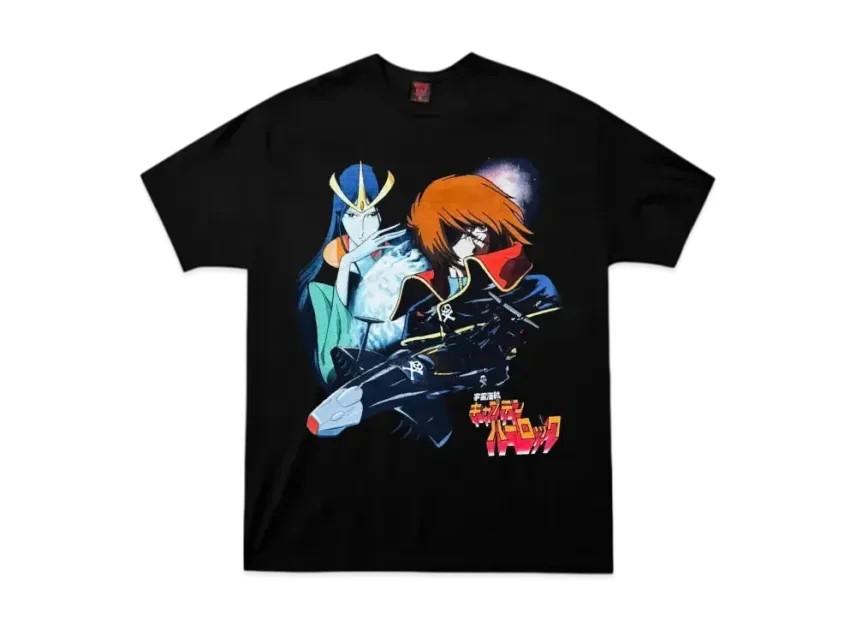 Geeks Rule X Captain Harlock Silkscreen Printing T Shirt Black Cotton Japan New