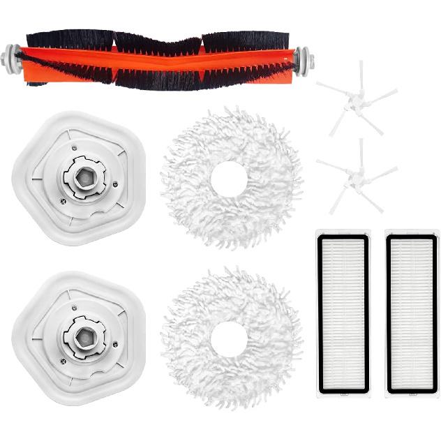 Replacement Parts Accessories Kit Main Brush Side Brushes HEPA Filters Mop Pads Compatible with Dreame Bot W10/W10 Pro Robtic Vacuum Cleaner