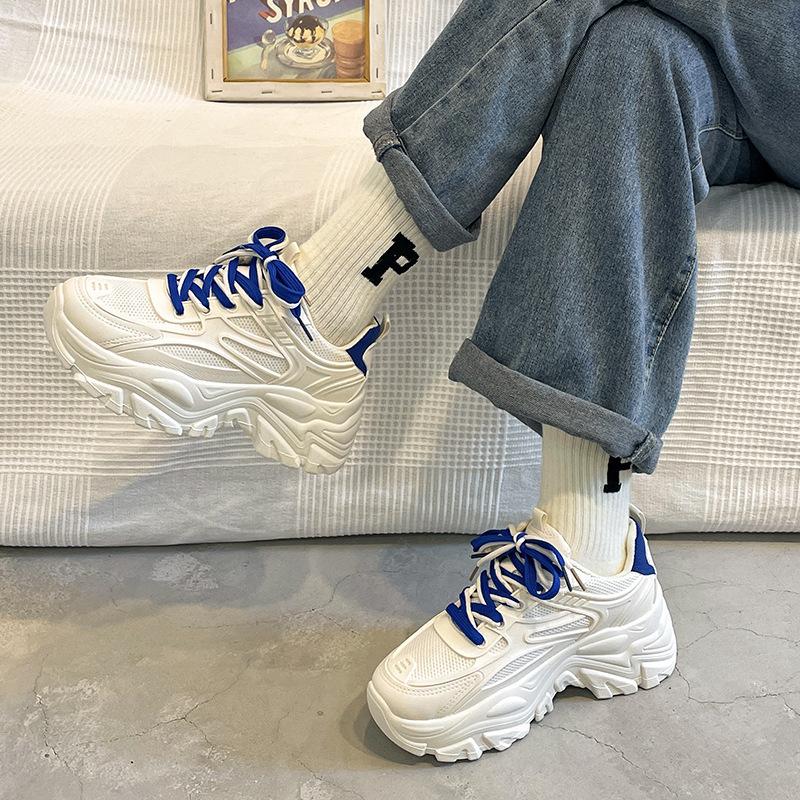 Daddy Shoes Women's Little White Shoes 2025 Spring and Summer New Versatile Platform Heightening Fashion Women's Shoes Internet Celebrity Trendy Casua