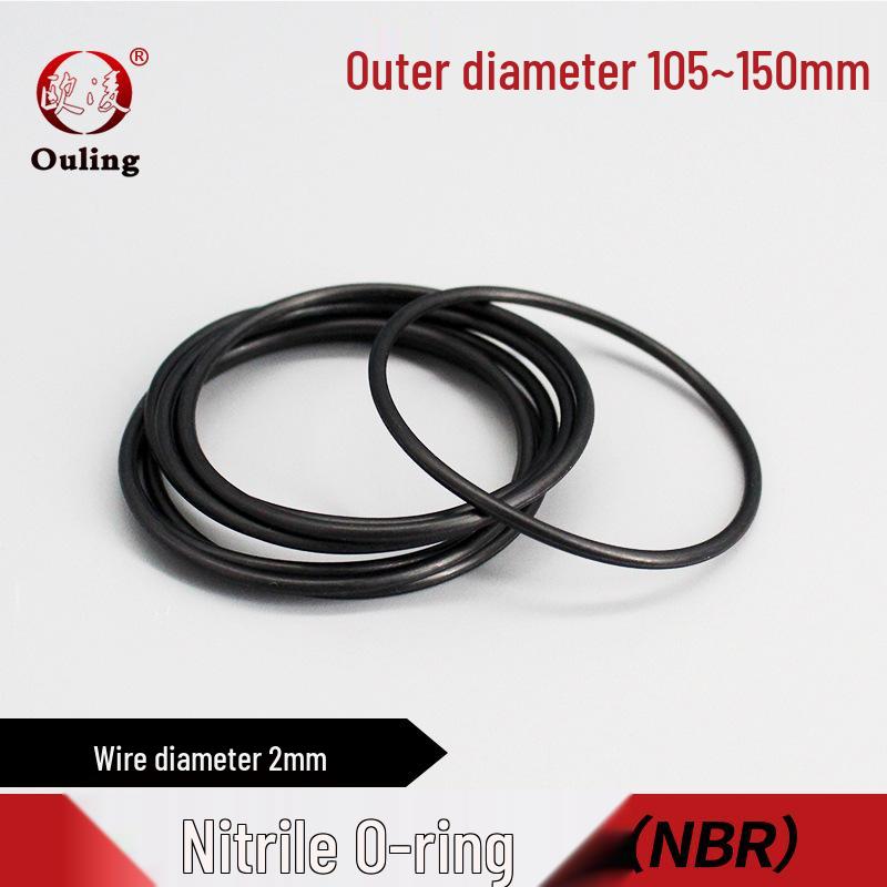 Nitrile O-Ring 105-150mm OD x 2mm Thickness 105*2mm (1 piece) Black Nitrile O-ring