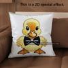 2D Colorful & Adorable Duck-Patterned Pillow Covers Pattern Cushion Cover Suitable For Sofa Bedroom Car Pillow Cover