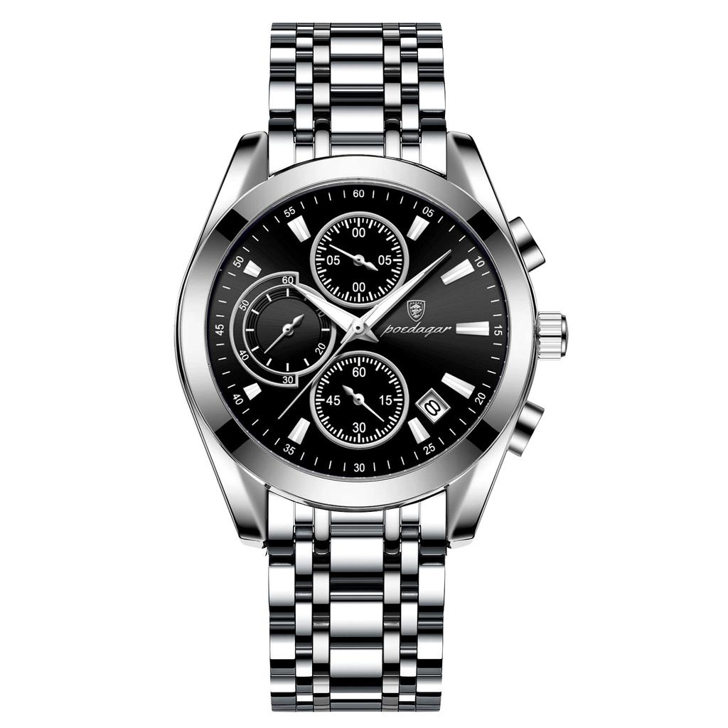 POEDAGAR Nowy luksusowy męski zegarek TOP marki z pudełkiem Luminous Wodoodporne wielofunkcyjne męskie zegarki kwarcowe