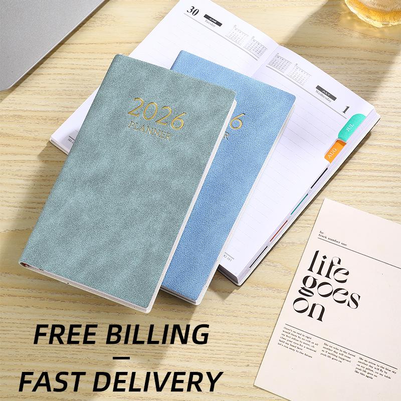 In Stock: 2026 A6 English Planner - Colorful Monthly Index & Year Calendar Diary Book.