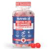 Nutrabud Biotin Hair Gummies For Women Men Strawberry Flavor 60 Count Bottle Vegan Supplement For Hair Skin And Nails Glow