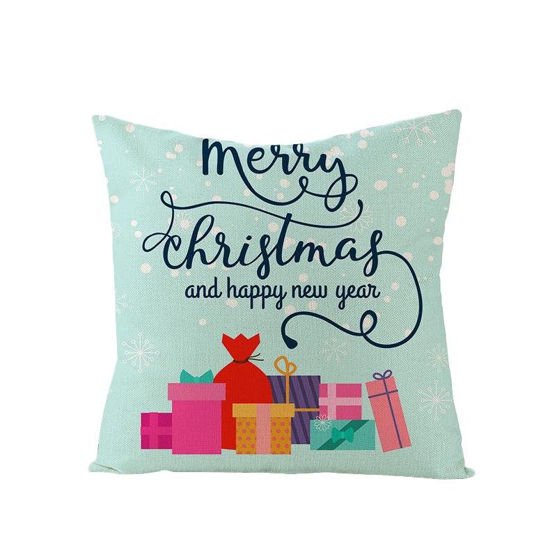Christmas Polyester Pillow Cover Cartoon Digital Print Cushion Cover New Home Decoration Cushion Cover