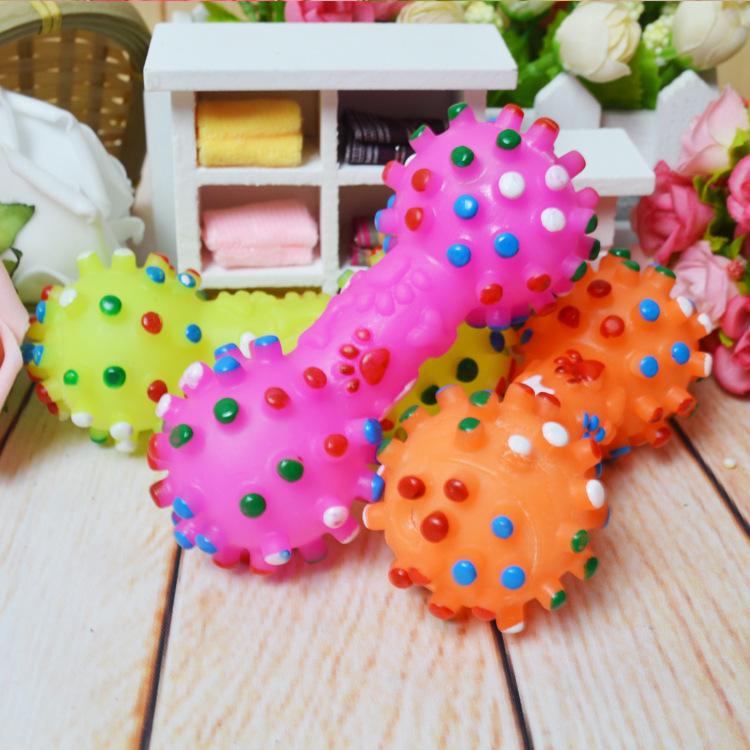 

Красочные пунктирная гантели образный скрипучий искусственные кости Pet собака игрушка