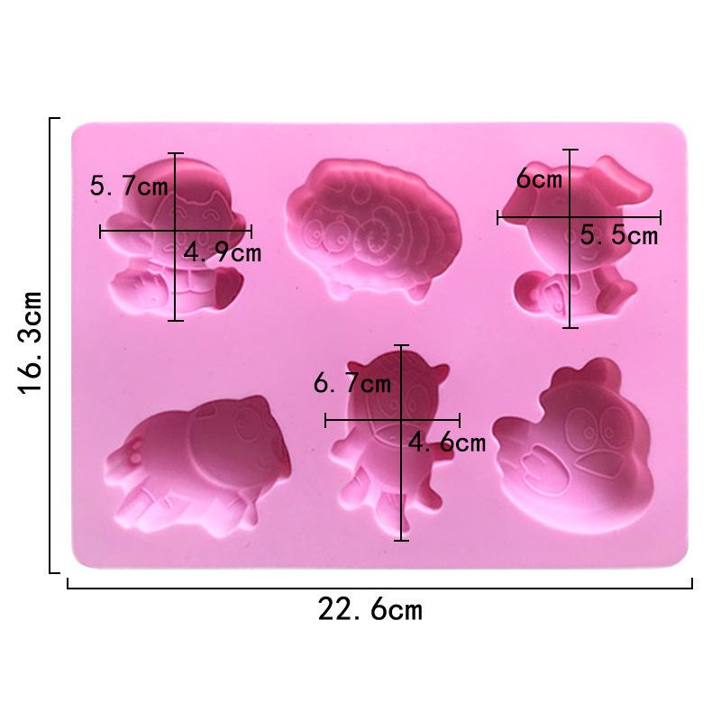 2 Pack Chinese Zodiac Silicone Soap Mold Animal Baking Mould Chocolate Kitchen Accessories Moldes De Silicona Para Jabones Pig