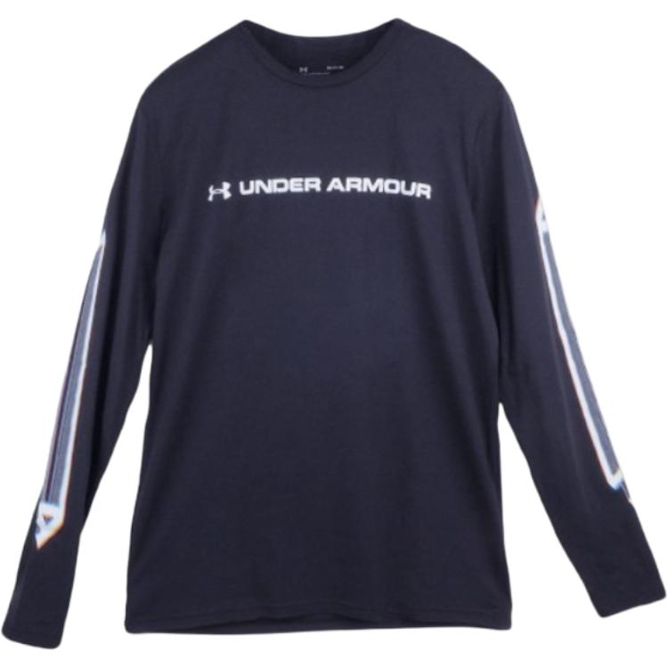 Under Armour Round Neck Letter Long Sleeve Logo T-Shirt Men tops 1318589-001 S
