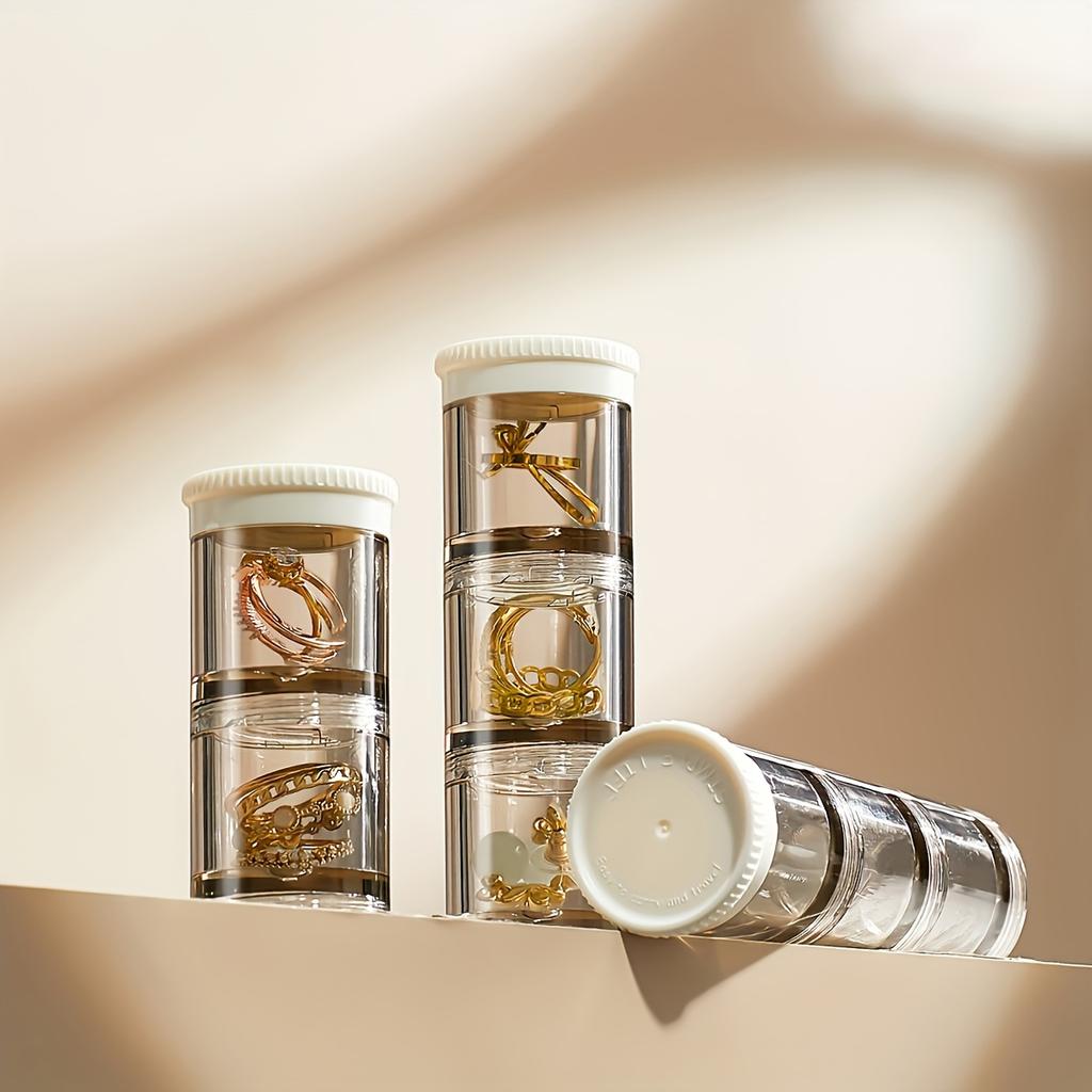 1pc Fashion Transparent Jewellery Organiser, Travel Portable Jewellery Organiser, Earring Necklace Ring Organiser, Travel Accessories