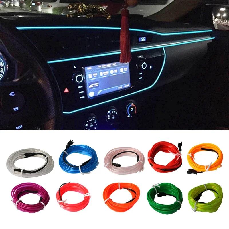 Car atmosphere light cold light line car interior modification USB light strip wiring free car atmosphere light LED light