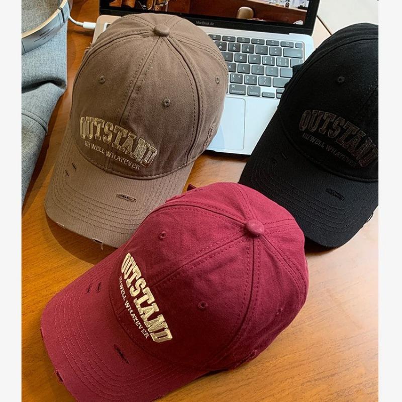 Vintage Worn Embroidered Baseball Cap Children's Summer Versatile Big Head Circumference Showing Face Small Sunshade Cap