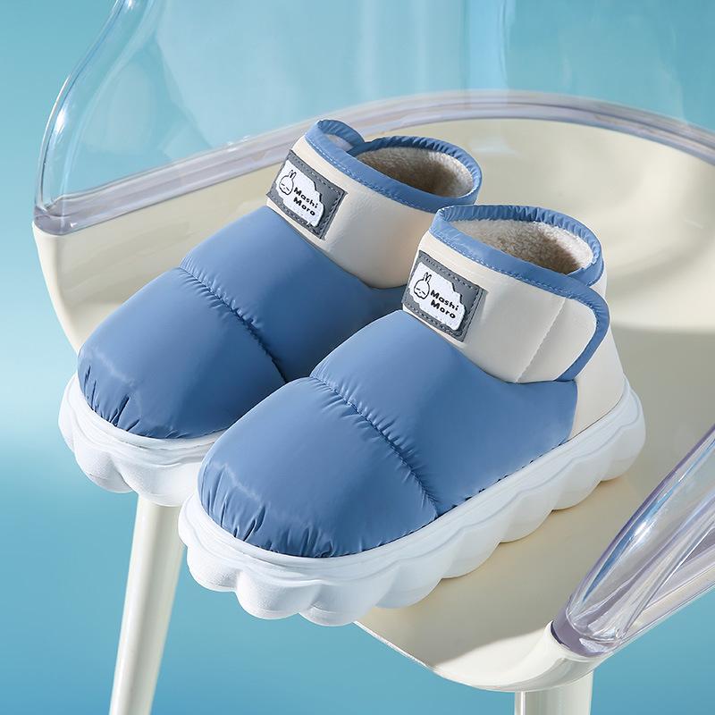 

Хлопковые тапочки с задником, женские зимние на толстой подошве для улицы, нескользящие и теплые, флисовые водонепроницаемые мужские хлопковые ботинки из пуховой ткани Size 42-43 [Suitable for 41-42 feet]