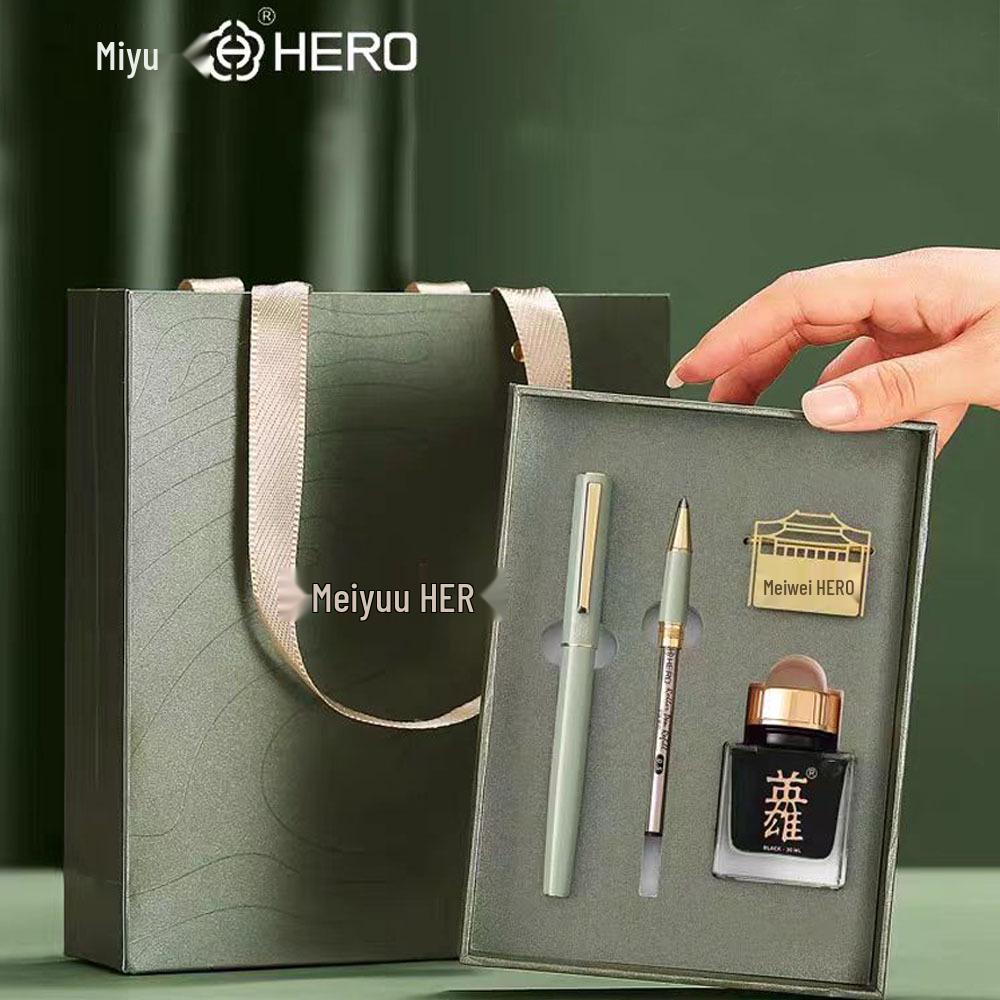 Hero Füllfederhalter Geschenkbox Set: Nantang, Iridium Goldfeder, Hochwertiges Souvenir für Lehrer & Schüler, Perfekt für Geschäftsleute oder zum Schreibenlernen.