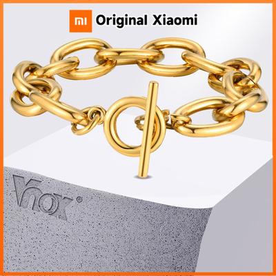 Vnox Chunky PVD Stainless Steel Bold Cable Chain Bracelets with T Bar Toggle Clasp, Fashion Ins Style Bracelets