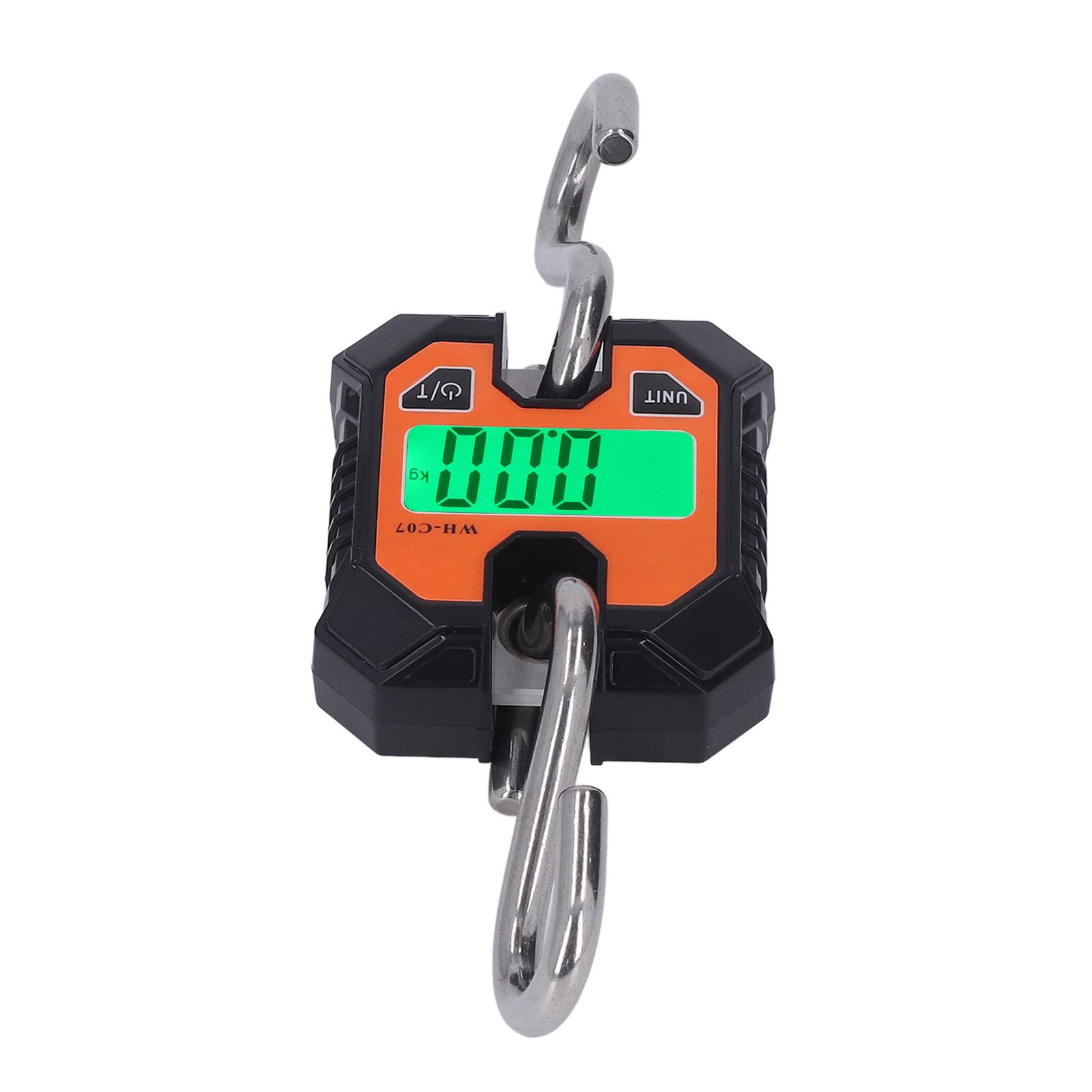 Digital Crane Scale with Hooks LCD Display Electronic Hanging Scale for Industrial Use 100kg 220lbs ABS+304 stainless steel