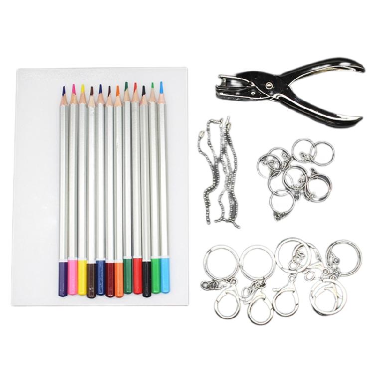 

Heat Shrink Sheet Set with Earring Hooks, Keychain, Hole Punch for DIY Earrings