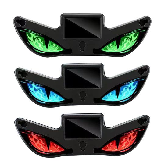 Lumière LED de Voiture sans Fil Yeux de Diable Solaires pour Pare-brise, Panneau d'Avertissement de Fenêtre à Installation Magnétique avec Trois Modes d'Affichage Personnalisés Intelligents, Numérique