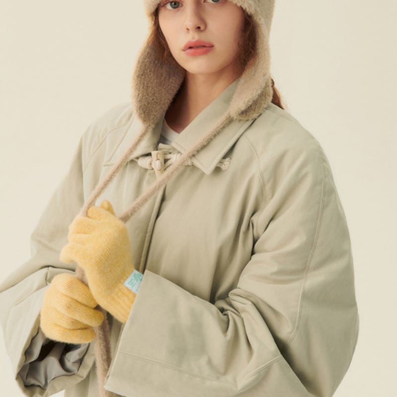 GOCORI SHORT KNIT GLOVES - YELLOW Wool Knit Gloves