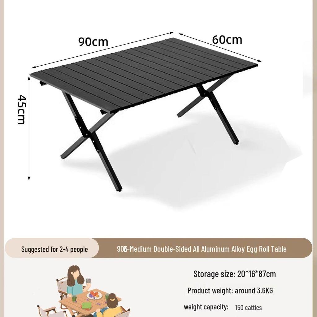 Collapsible Metal Table and Chair Set for Outdoor Use - Ideal for Camping, Patio, Night Markets, and Street Vending