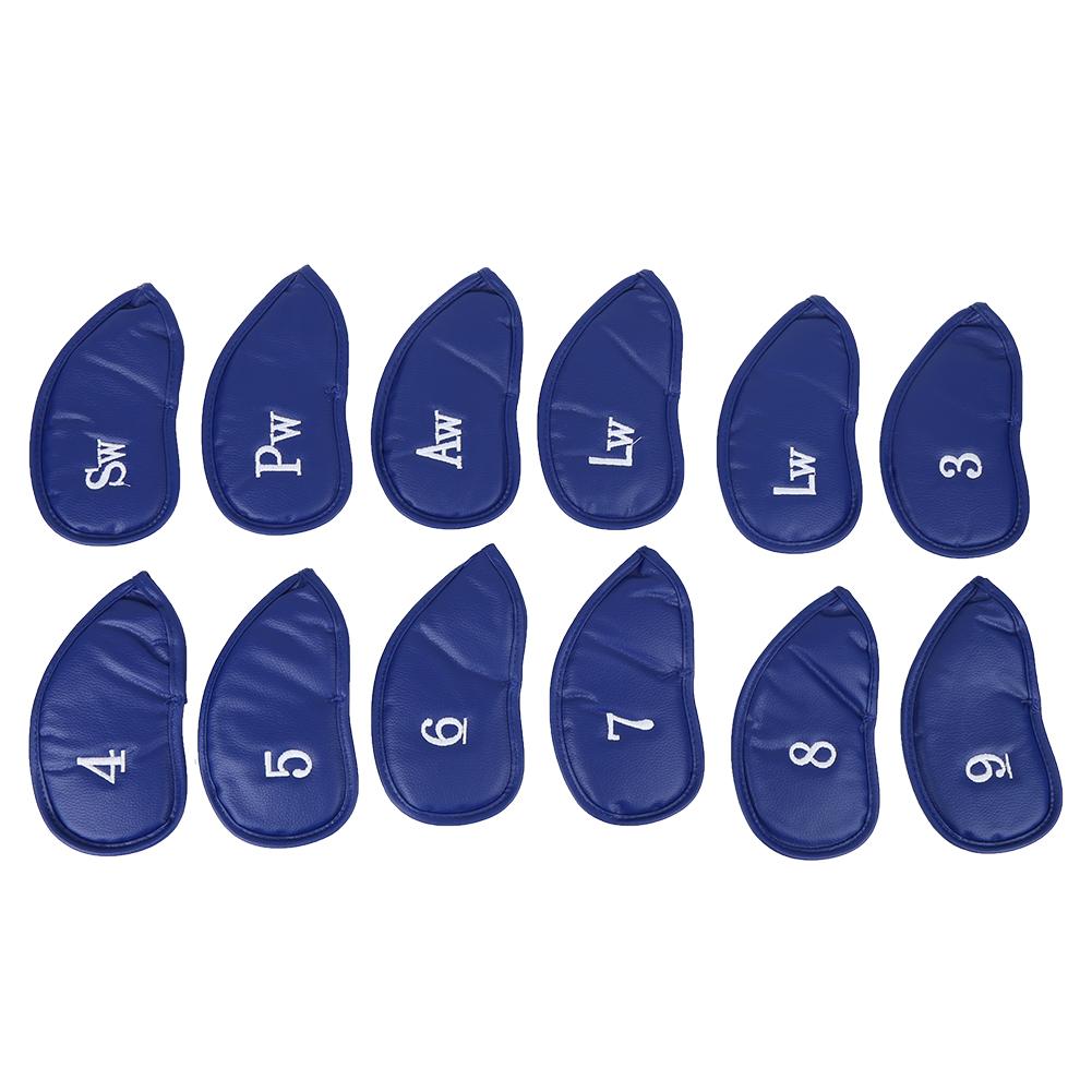 12PCS   Pattern PU Leather   Soft Convenient   Putter Cover Iron   Headcover Accessory During Outdoor Travel