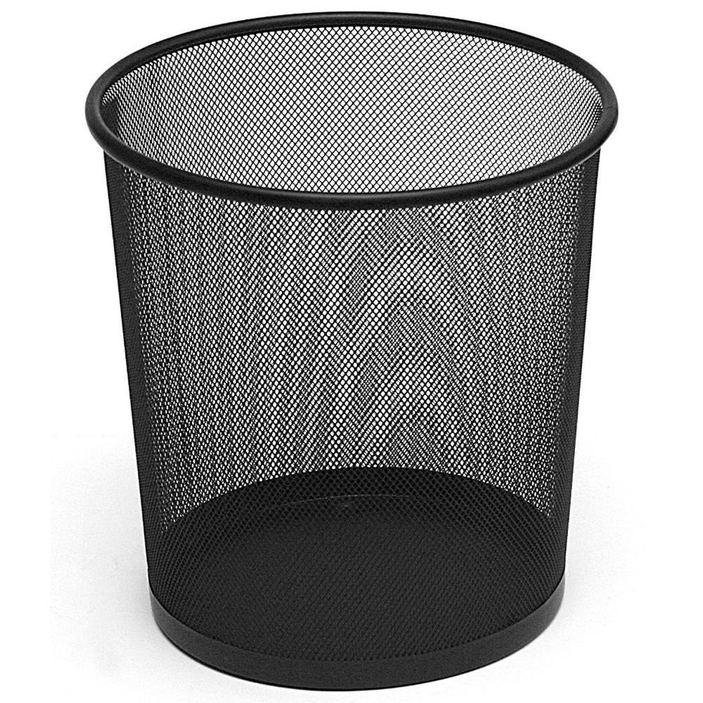 Office waste bin, metal, black, 26x28 cm