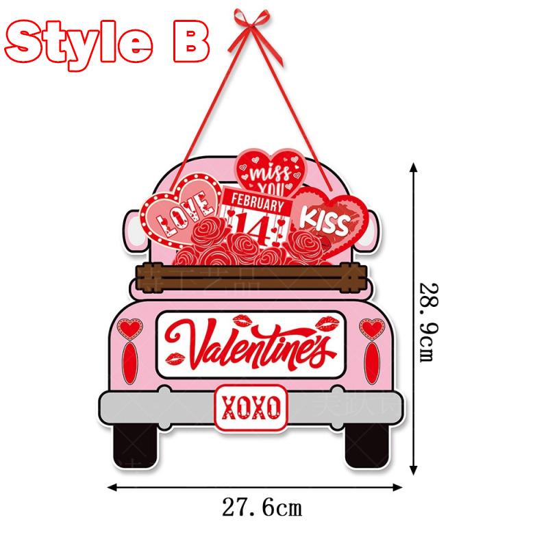 New Valentine's Day Door Hanger Banner Garland Heart Love Faceless Doll Pendants Window Ceiling Hanging Wedding Party Home Decor