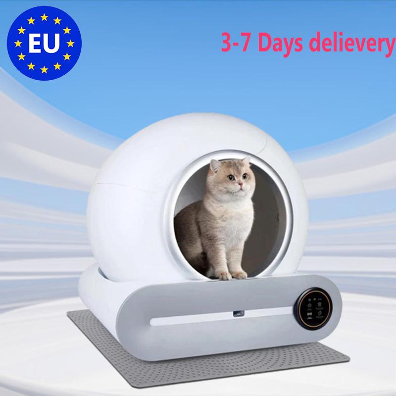 Tonepee Fully Automatic Intelligent Cat Litter Box Self-cleaning Arenero Gato Gato 65L Application Controls Pet Cat Toilet Mat Tray Deodorizer