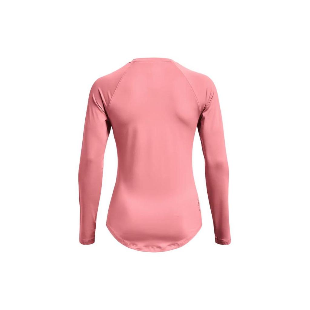 Under Armour Ua Rush™ Long Sleeve Crew Neck Logo Print Raglan Sleeve T-Shirt Women T-Shirts Pink 1368179-663