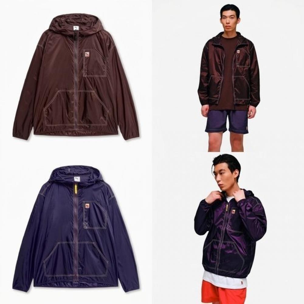 Puma Lightweight Woven Hoodie Jacket 529767 chocolate brown/2XL