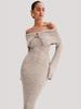 Women's Elegant Off-the-Shoulder Knit Dress with Lapel - European & American Style 2026