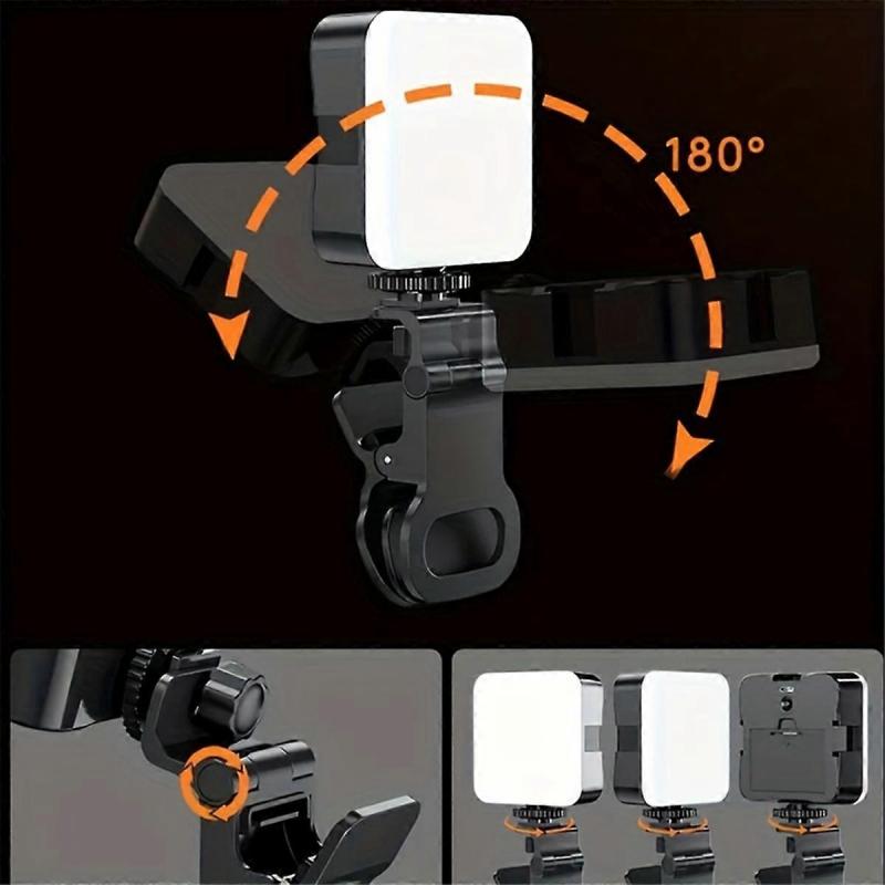 Portable Mini Selfie Fill Light Rechargeable 3 Modes Adjustable Brightness Clip On for Mobile Phone Computer Fill Light