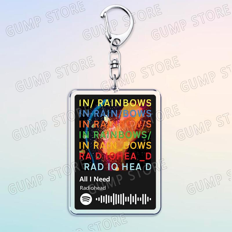 

Popular Band Music Keychains Creep All I Need Let Down No Surprises Songs Keyings Key Rings Jewelry Fans Friends Birthday Gifts