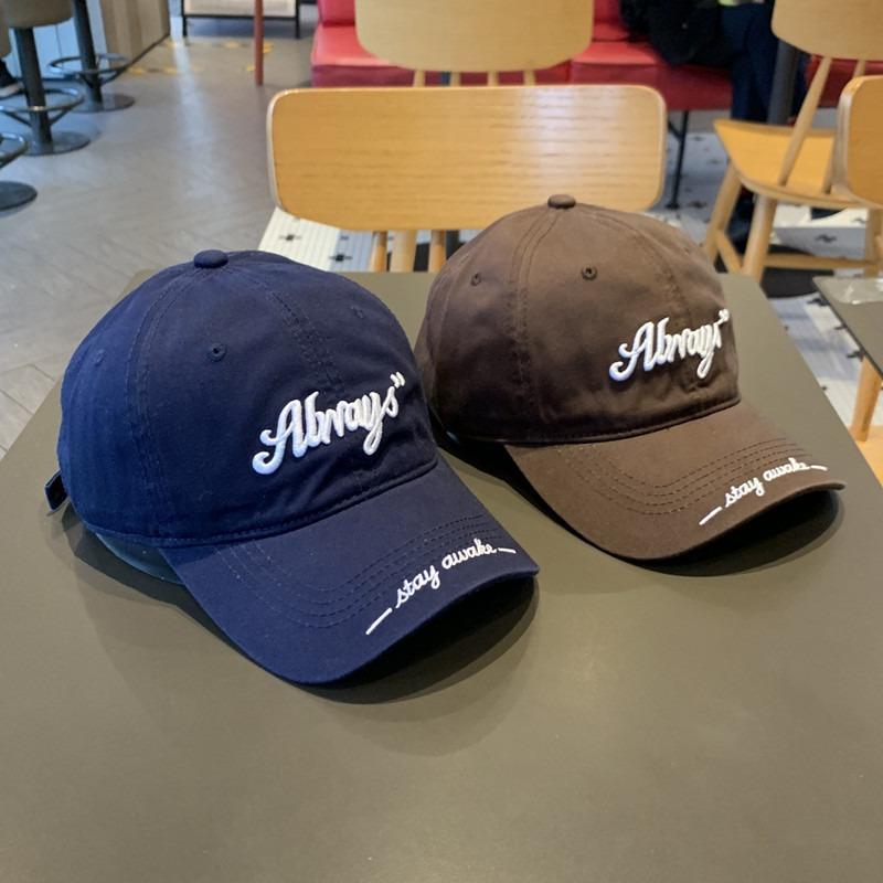 High quality street fashion show face small soft top baseball cap women's three-dimensional letter embroidery cap men