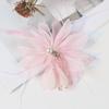 Organza Flower Accessories Crystal Tassel Detail Flower DIY Headdress Part Glitter Crystal Inlay Hair Decor Hair Crown Making