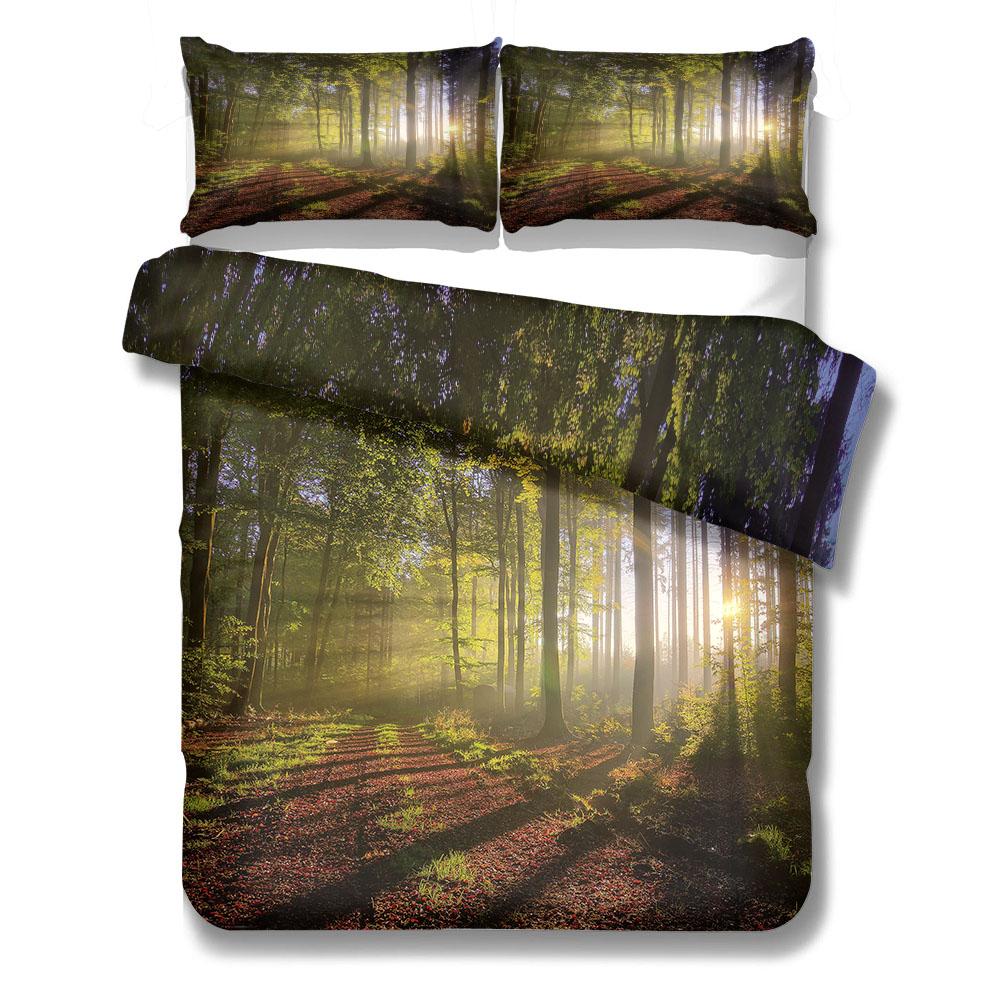 Fallen Leaves Forest Duvet Cover Set UK Single Double Queen US Twin Full King Size Bed Linen Set