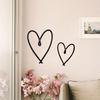 1pc Metal Simple Decor Heart-shaped Metal Wall Hanging Ornament Metal Love Wall Art for Bedroom and Living Room Black