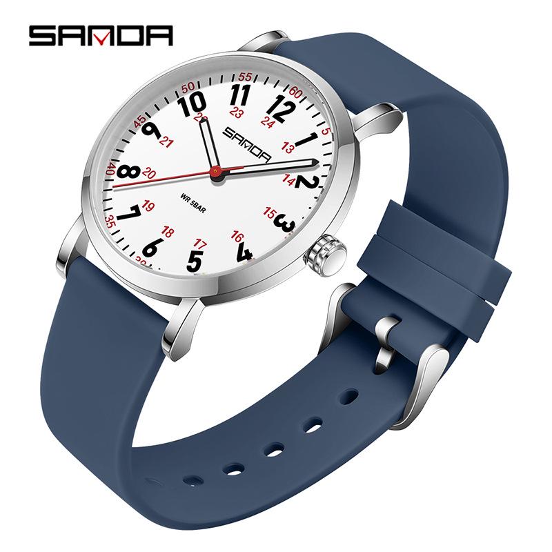 Sanda Fashion Slim Waterproof Sports Quartz Watch for Men & Women - Exam-Friendly, Fresh & Simple Design.