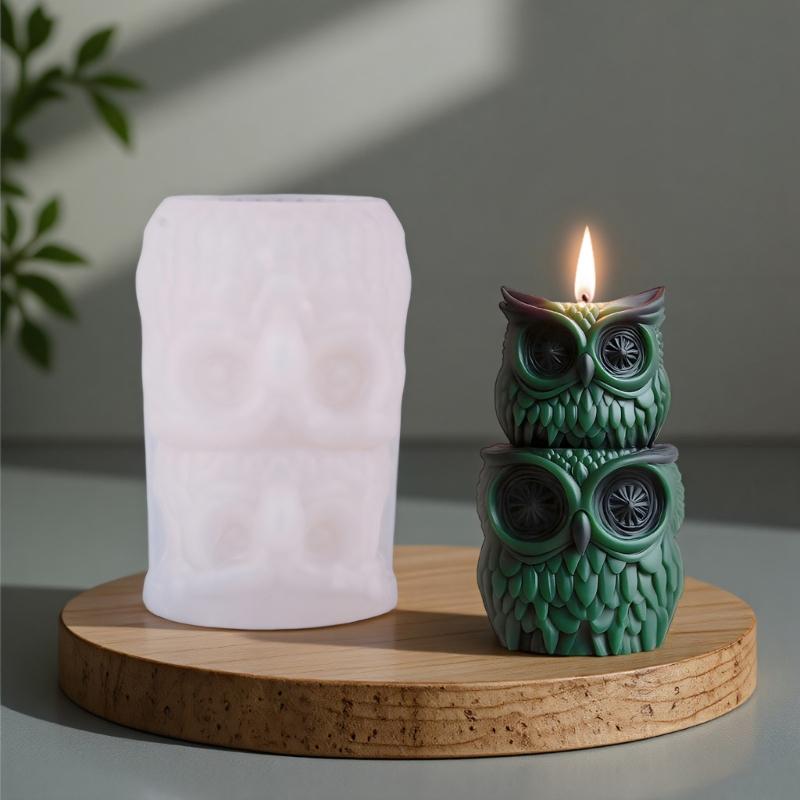 Silikon Kerzenherstellungsformen, Eule mit Schichten Epoxidharz Gießform Aromatherapie Kerze Seifenherstellung Heimkunsthandwerk Dekorationen