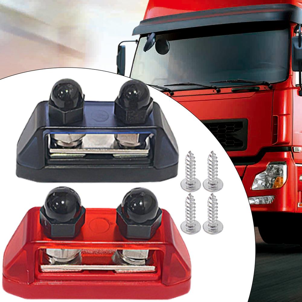 Power Distribution Terminal Block M10 Marine Battery Busbar With Cover Battery Terminal Distribution Block 2X Power Stud Busbars