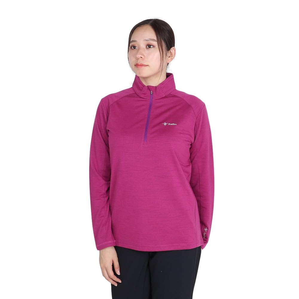 

Retro and PP wool half ZIP for women [Foxfire] [8115428] [Wool] [Polypropylene] [Sweat-absorbing quick-drying]