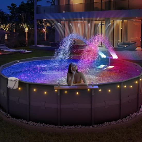 Bazénová fontána se světly Dvojitý oblouk Rozstřikovací tryska Bazénová fontána