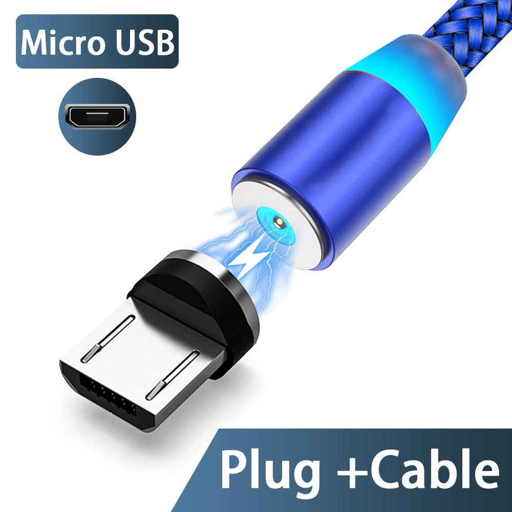 3A LED Magnetic USB Cable Fast Charging USBC Cable Magnet Charger Data Charge Micro USB Cable Mobile Phone Cable USB Cord