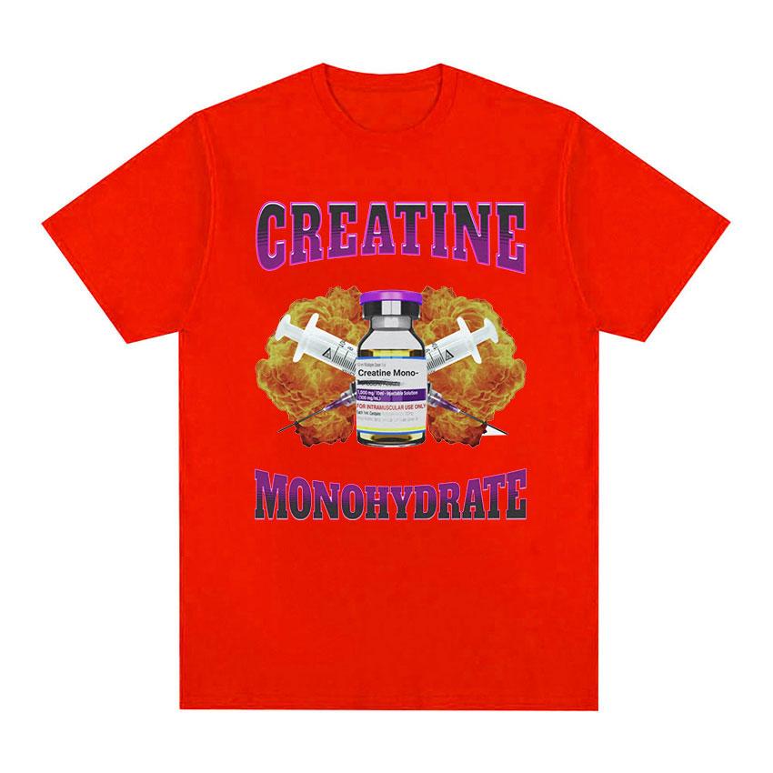 

Креатин моногидрат, забавные футболки с рисунком, Мужская модная повседневная футболка в стиле ретро с коротким рукавом, унисекс, хлопковая футболка большого размера с круглым вырезом