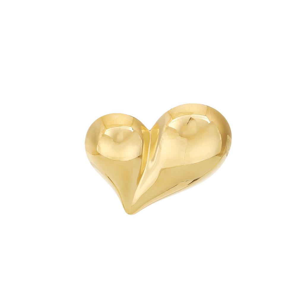 Exaggerated Asymmetrical Smooth Peach Heart Brooch Personalized Corsage Heart-Shaped Suit Clothing Pin Decoration