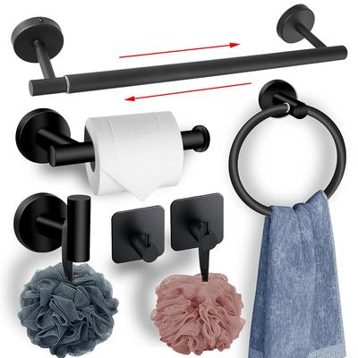 Bathroom Hardware Set Adjustable Towel Bar 304 Stainless Steel Towel Ring Toilet Paper Holder Robe Hook Bathroom Accessory