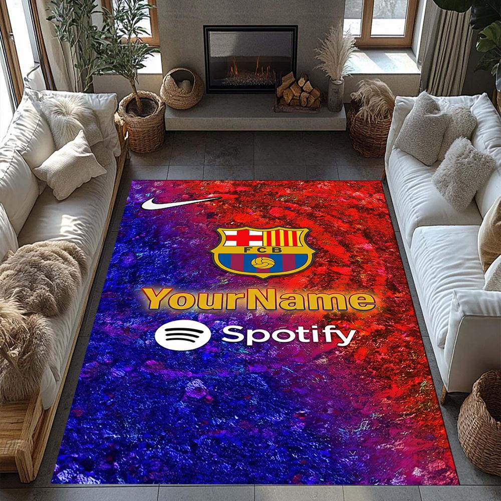 Fc Barcelona Personalized Name Floor Rug Office Rug Design for Study room Decorate room Kitchen Balcony Antislip Carpet Anime Office Decor