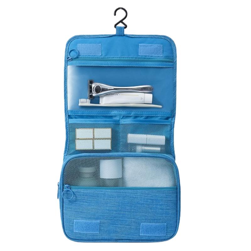 

1pc Portable Travel Cosmetic Bag Large Capacity Waterproof Toiletry Bag with Hanging Hook for Men and Women Bathroom Storage Bag небо синє кольору