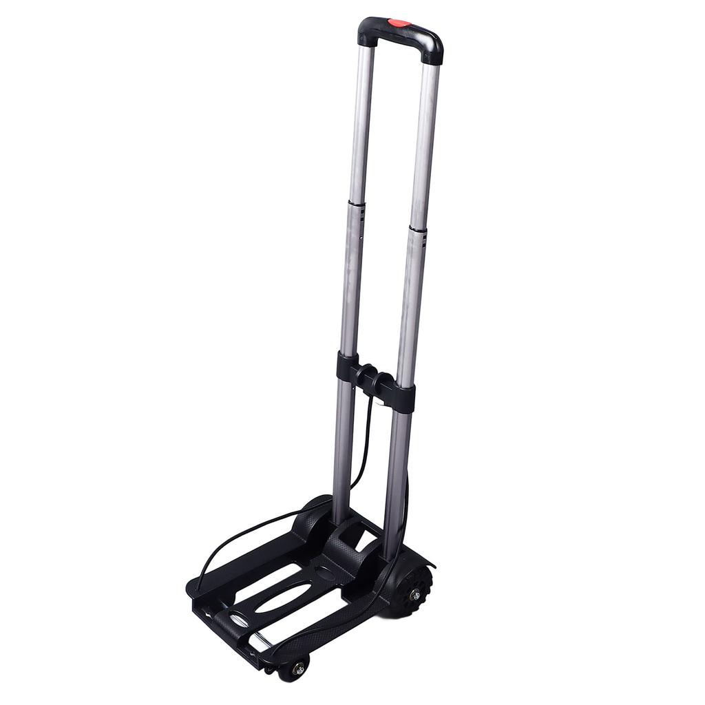 Portable Foldable Dolly Cart With Retractable Handle Wheels Aluminum Alloy Plastic Foldable Hand